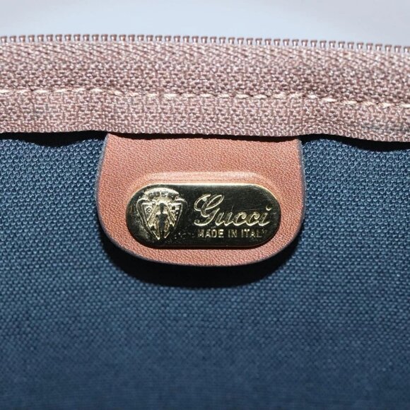 GUCCI Micro GG Canvas Hand Bag PVC Leather Black Brown Auth ep6684 - Picture 10 of 16